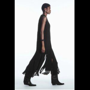 COS Sleeveless Black Maxi Dress with Fringe